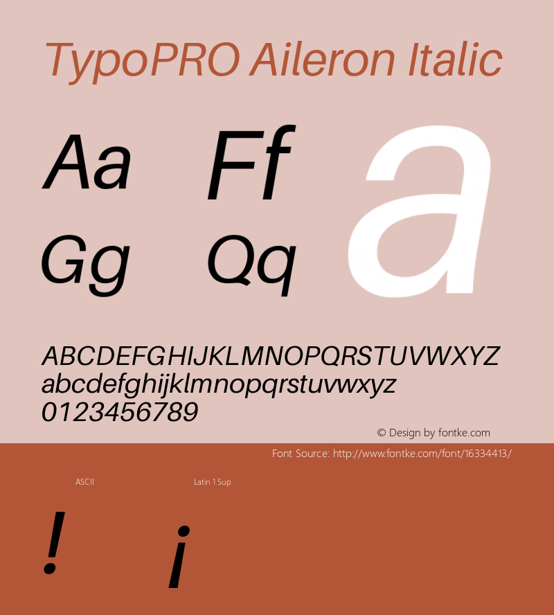 TypoPRO Aileron Italic Version 1.102;PS 001.102;hotconv 1.0.70;makeotf.lib2.5.58329 Font Sample