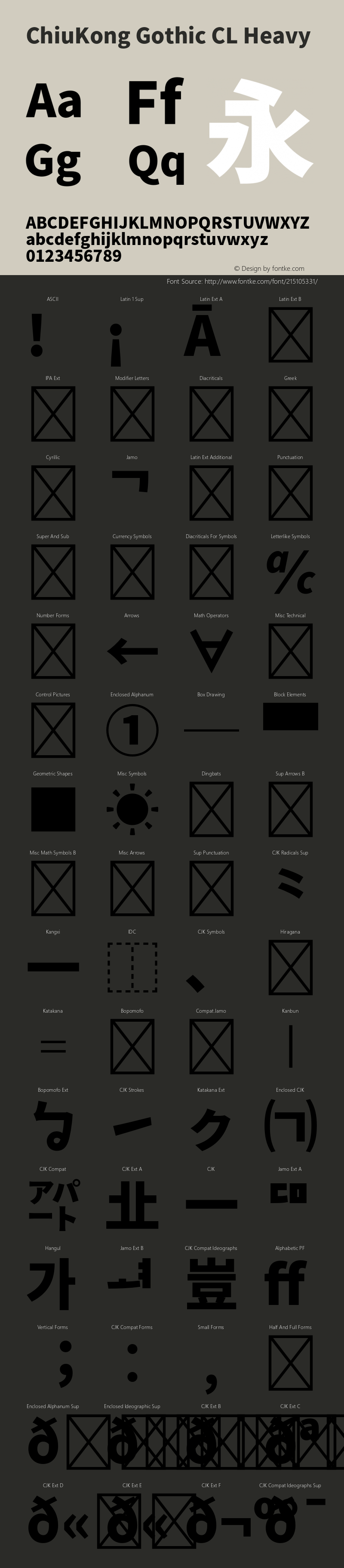 ChiuKong Gothic CL Heavy Version 1.220;hotconv 1.0.118;makeotfexe 2.5.65603图片样张