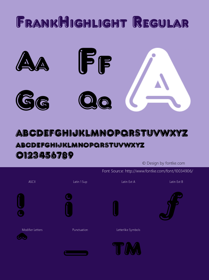 FrankHighlight Regular 001.003 Font Sample