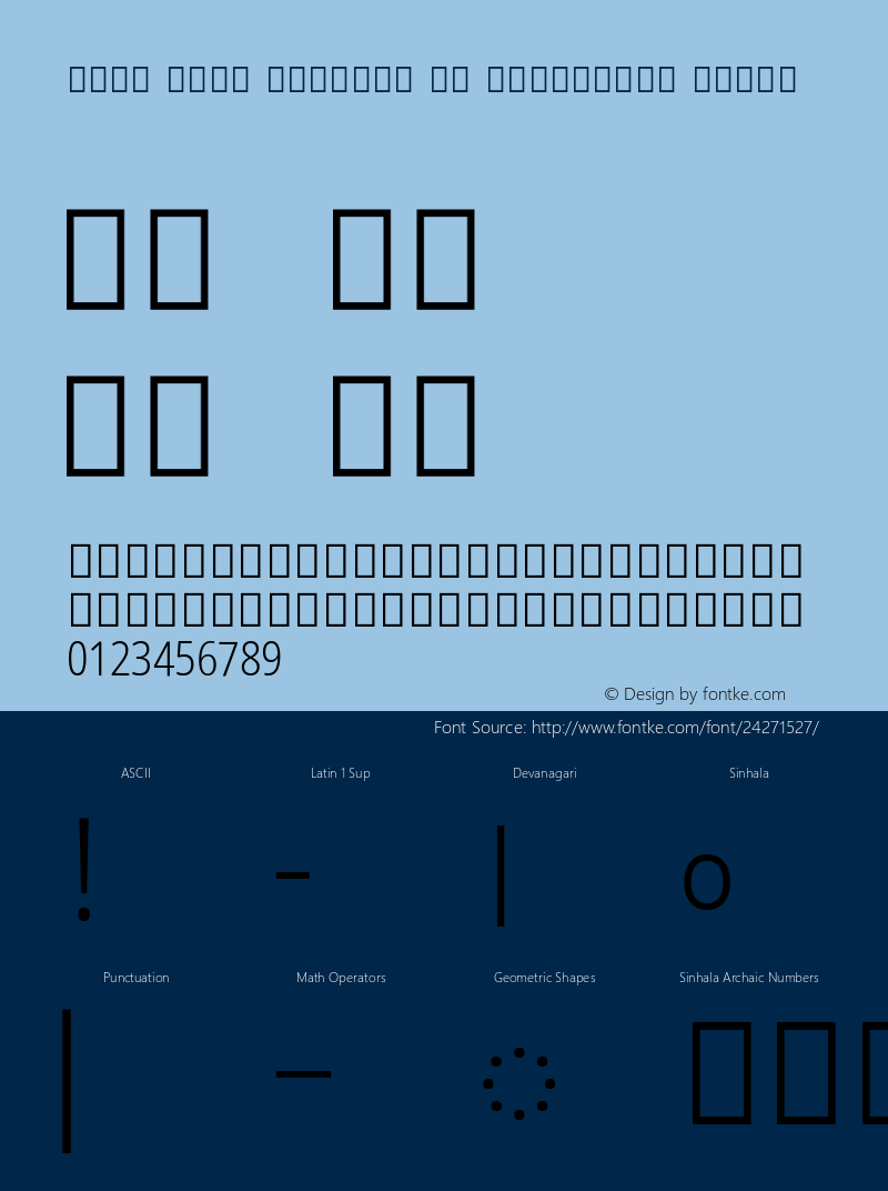 Noto Sans Sinhala UI Condensed Light Version 2.000;GOOG;noto-source:20170915:90ef993387c0; ttfautohint (v1.7) Font Sample