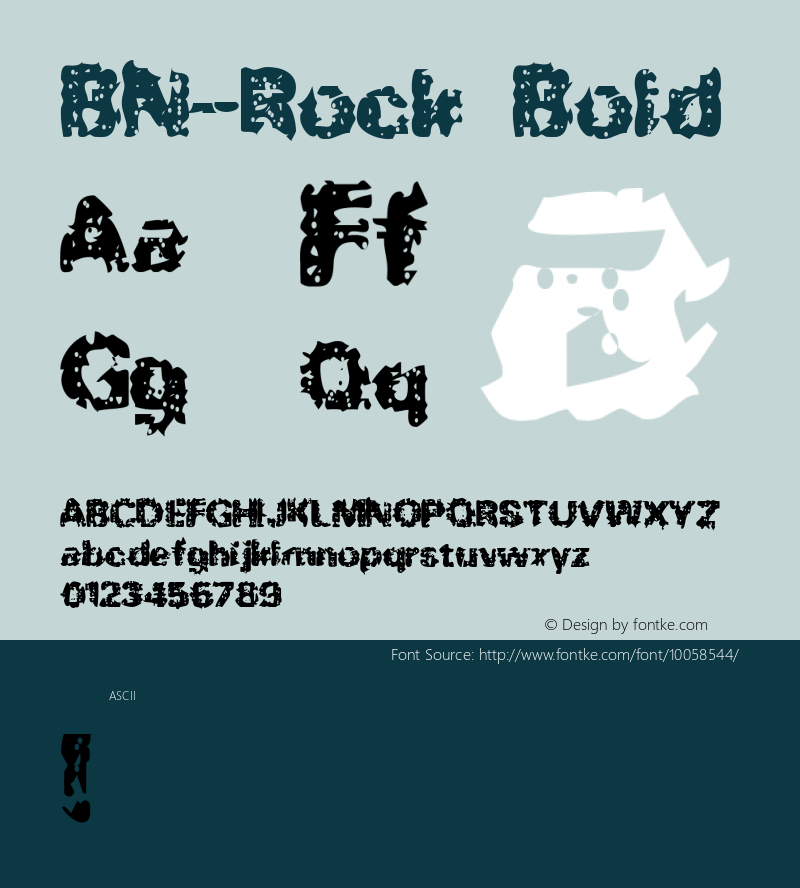 BN-Rock Bold 1999; 1.0, initial release Font Sample