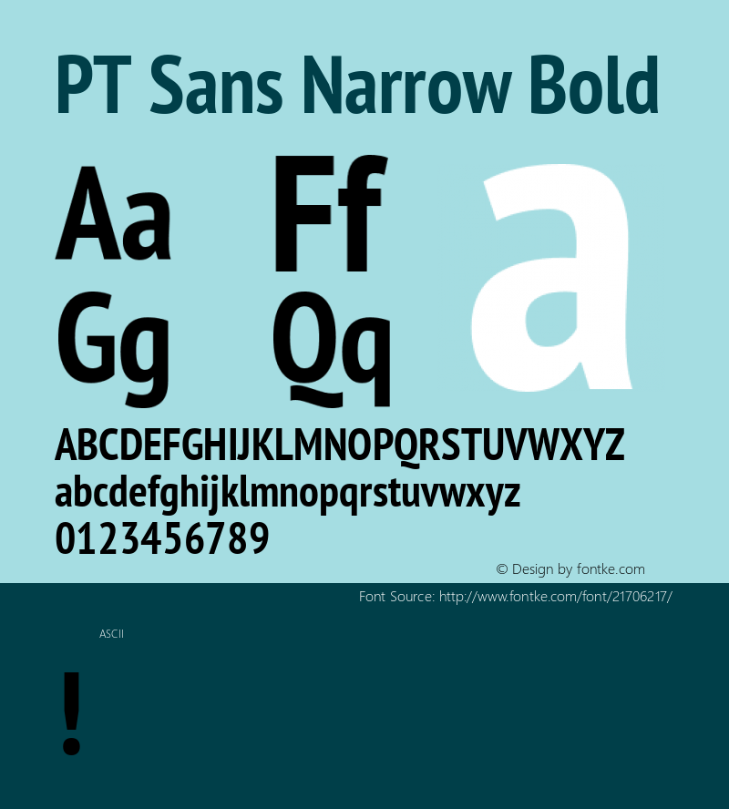 PTSansNarrow Version 1.0 Font Sample