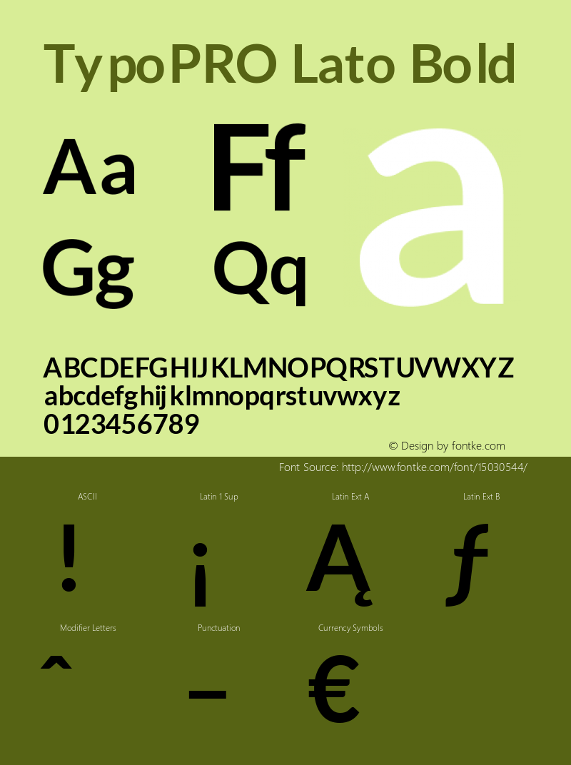 TypoPRO Lato Bold Version 1.105; Western+Polish opensource Font Sample