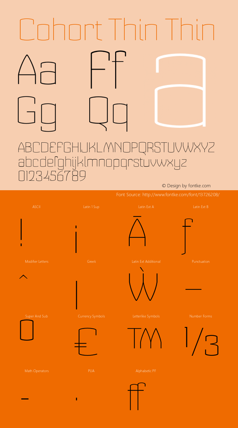 Cohort Thin Thin Version 3.000 Font Sample