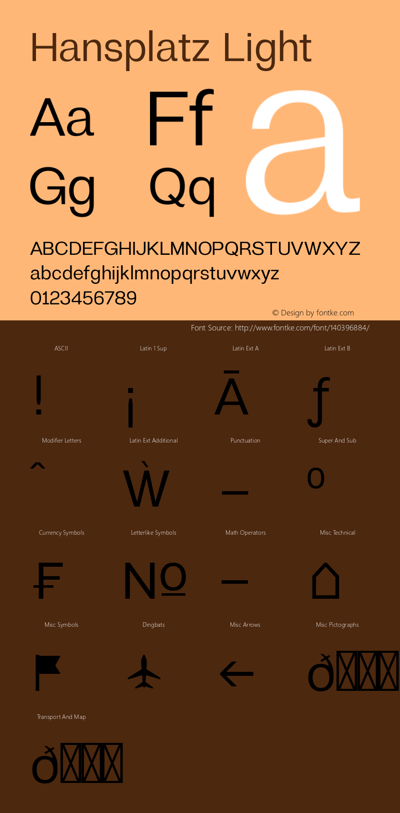 Hansplatz-Light Version 1.000 | web-TT Font Sample