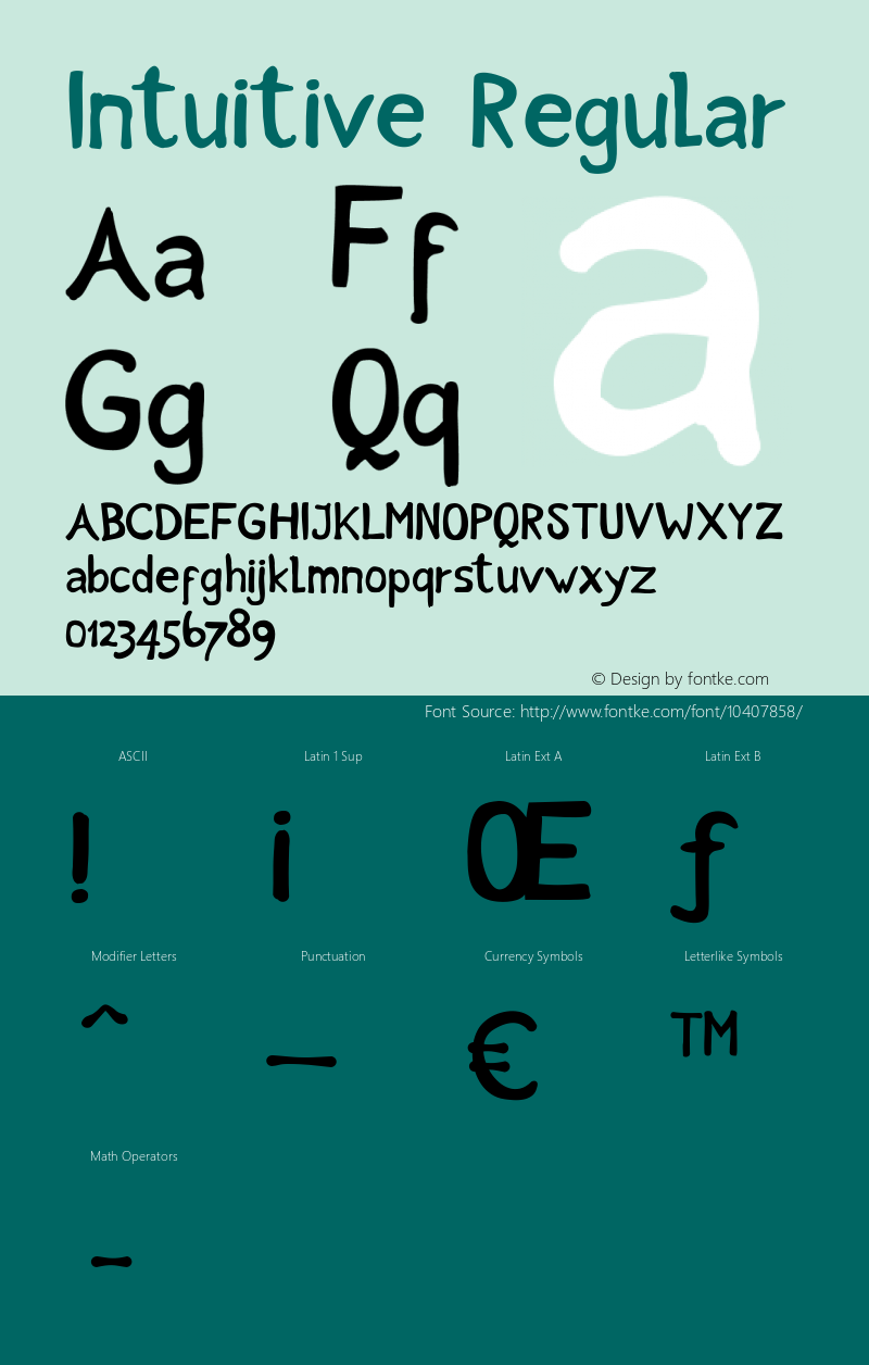 Intuitive Regular Version 1.001 2011 Font Sample