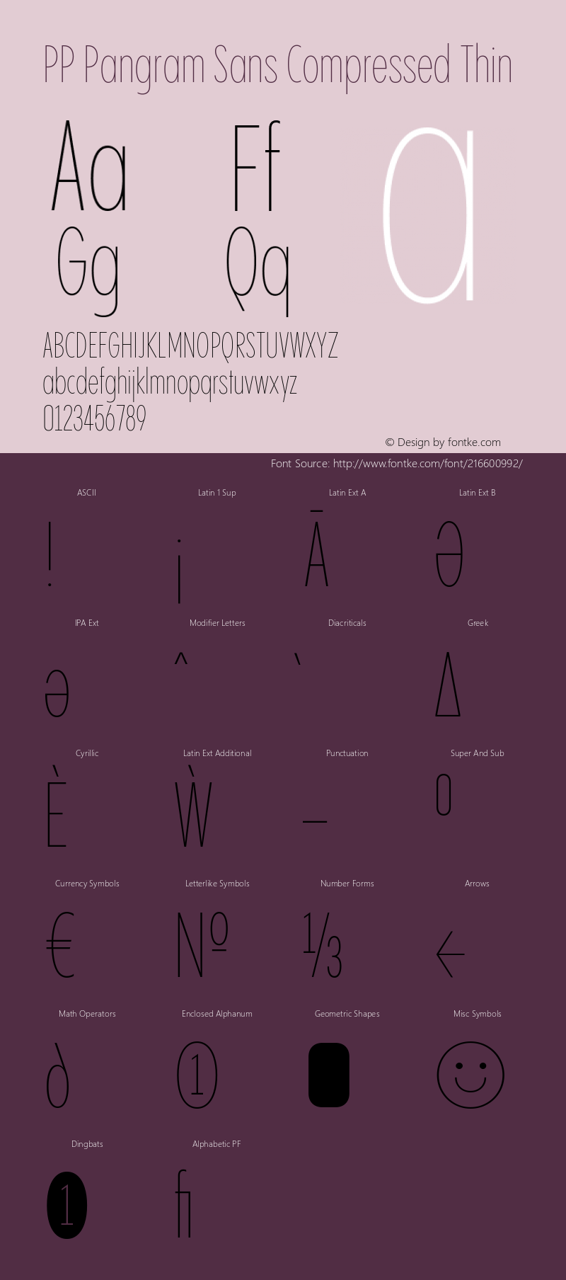 PP Pangram Sans Compressed Thin Version 2.000 | FøM Fix图片样张