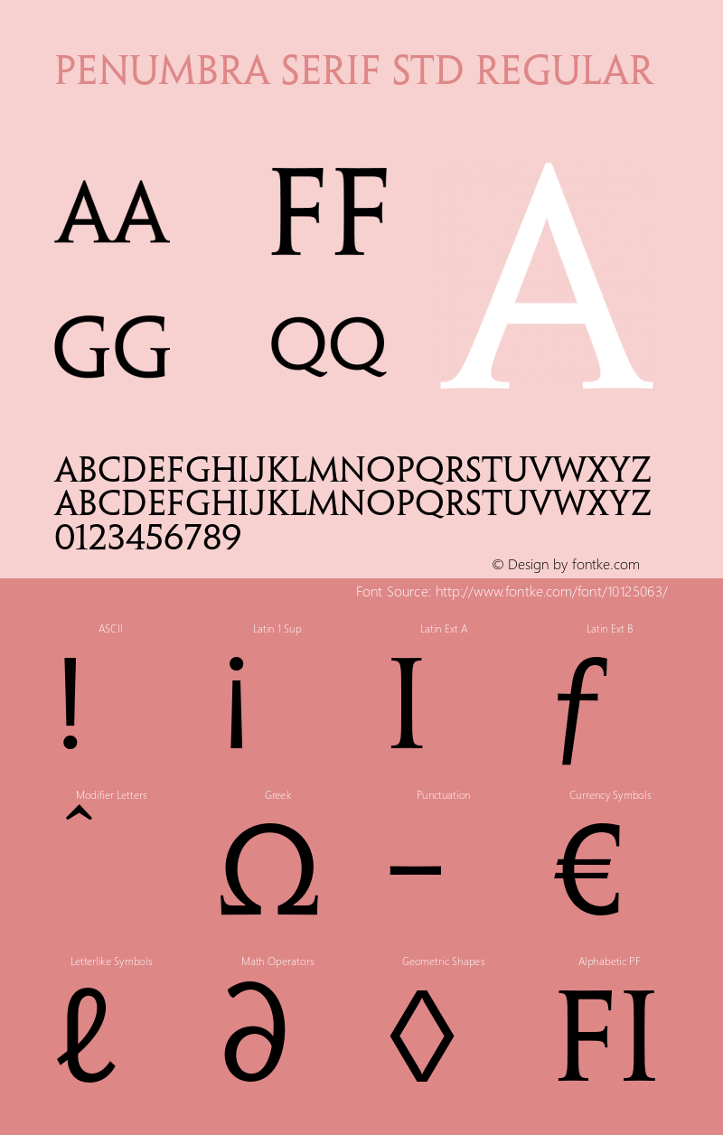 Penumbra Serif Std Regular OTF 1.018;PS 001.002;Core 1.0.31;makeotf.lib1.4.1585 Font Sample