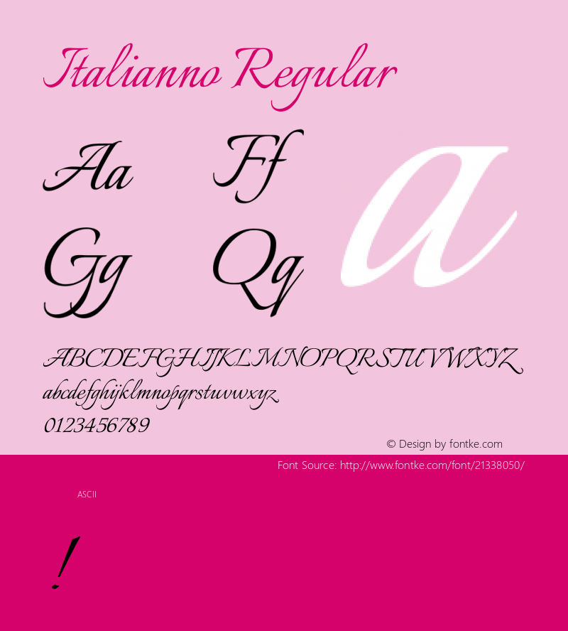 Italianno Version 1.0 Font Sample