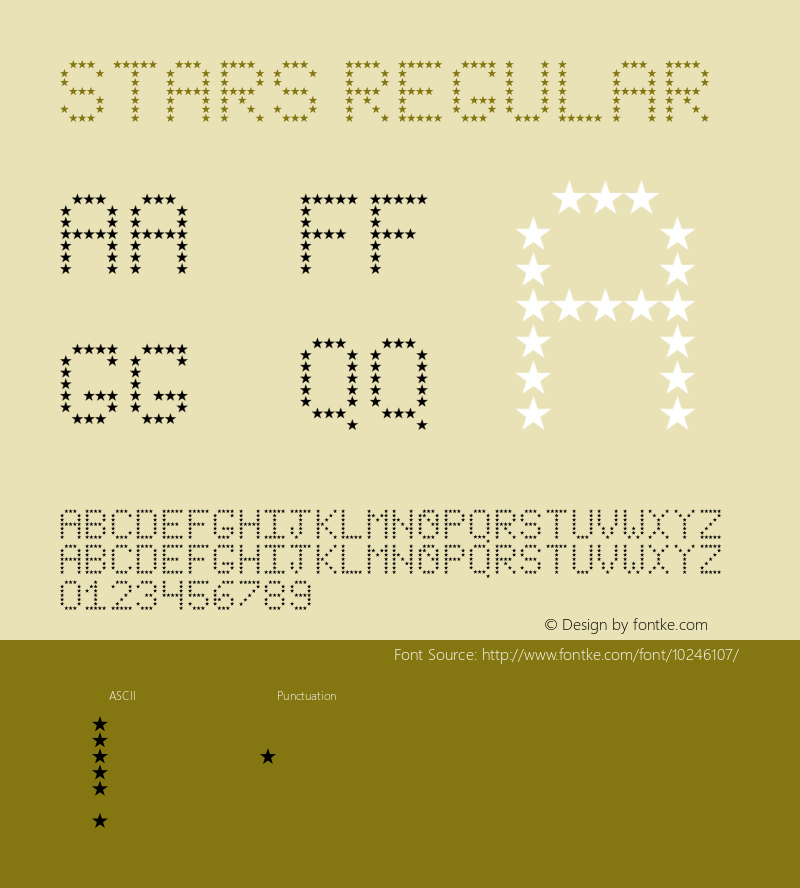 Stars Regular Version 1.0 Font Sample