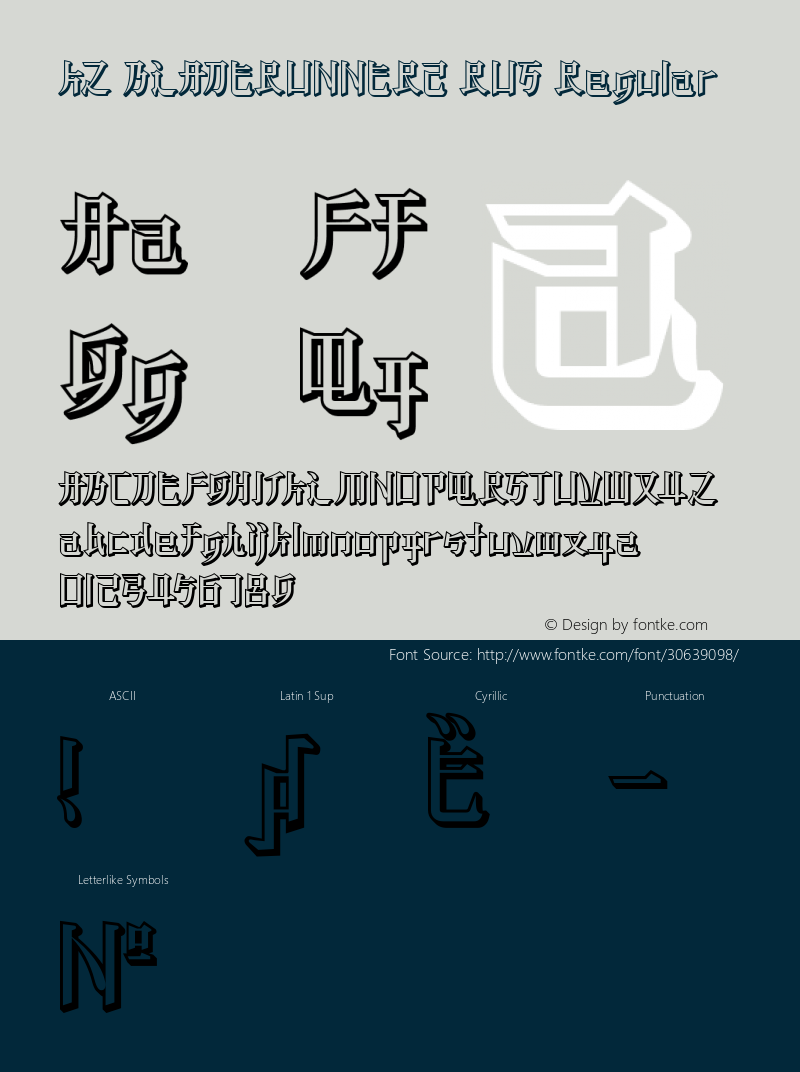 KZ BLADERUNNER2 RUS Version 1.00;March 25, 2019;FontCreator 11.5.0.2430 32-bit Font Sample