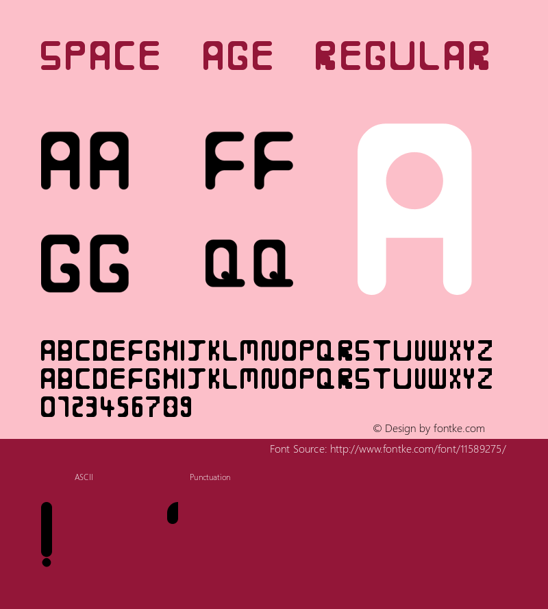 SPACE AGE Regular Version 1.0 Font Sample