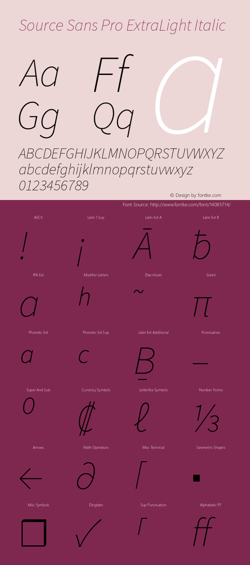 Source Sans Pro ExtraLight Italic Version 1.038;PS 1.000;hotconv 1.0.70;makeotf.lib2.5.5900 Font Sample