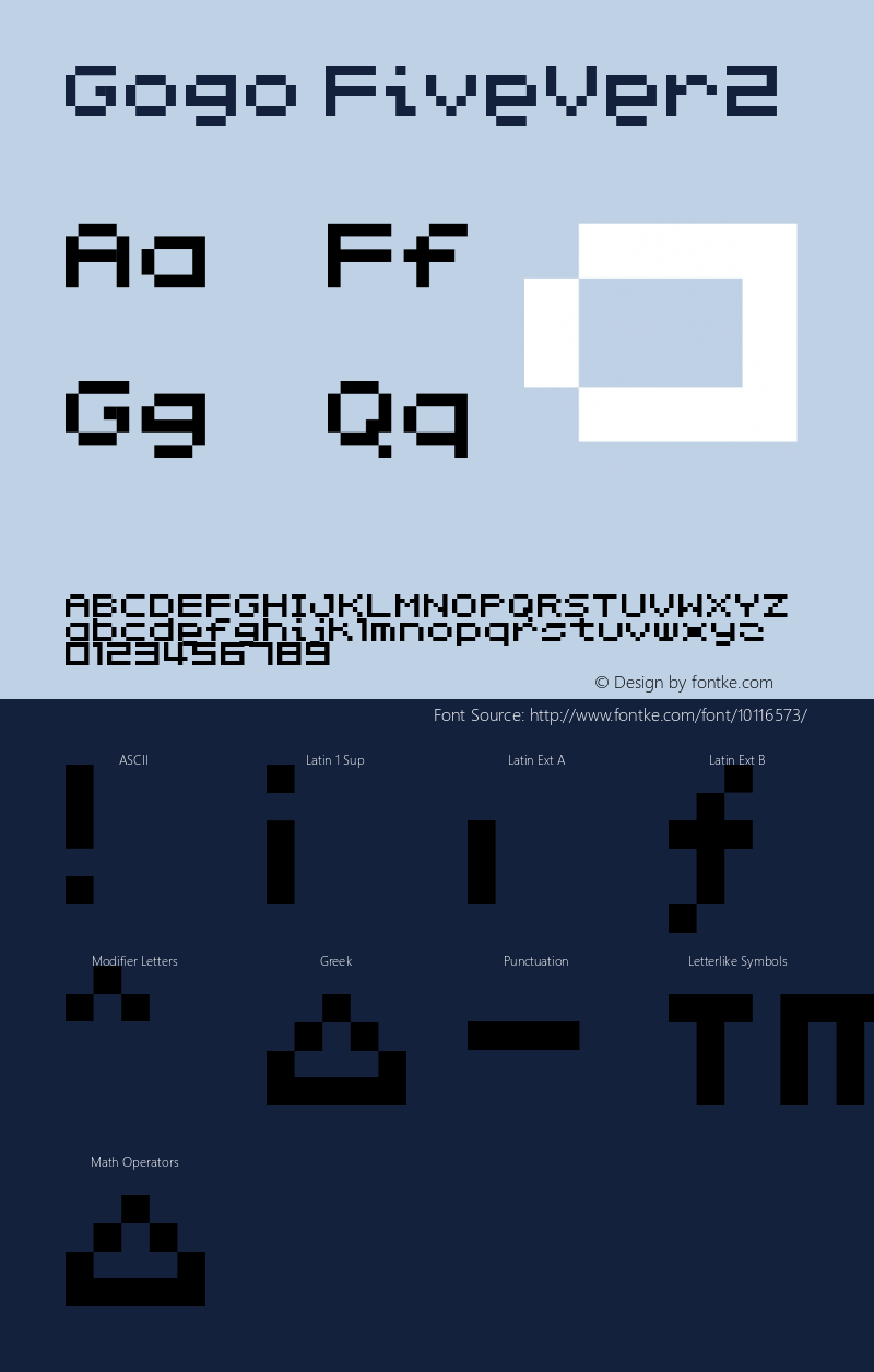 Gogo FiveVer2 Macromedia Fontographer 4.1J 03.5.23 Font Sample