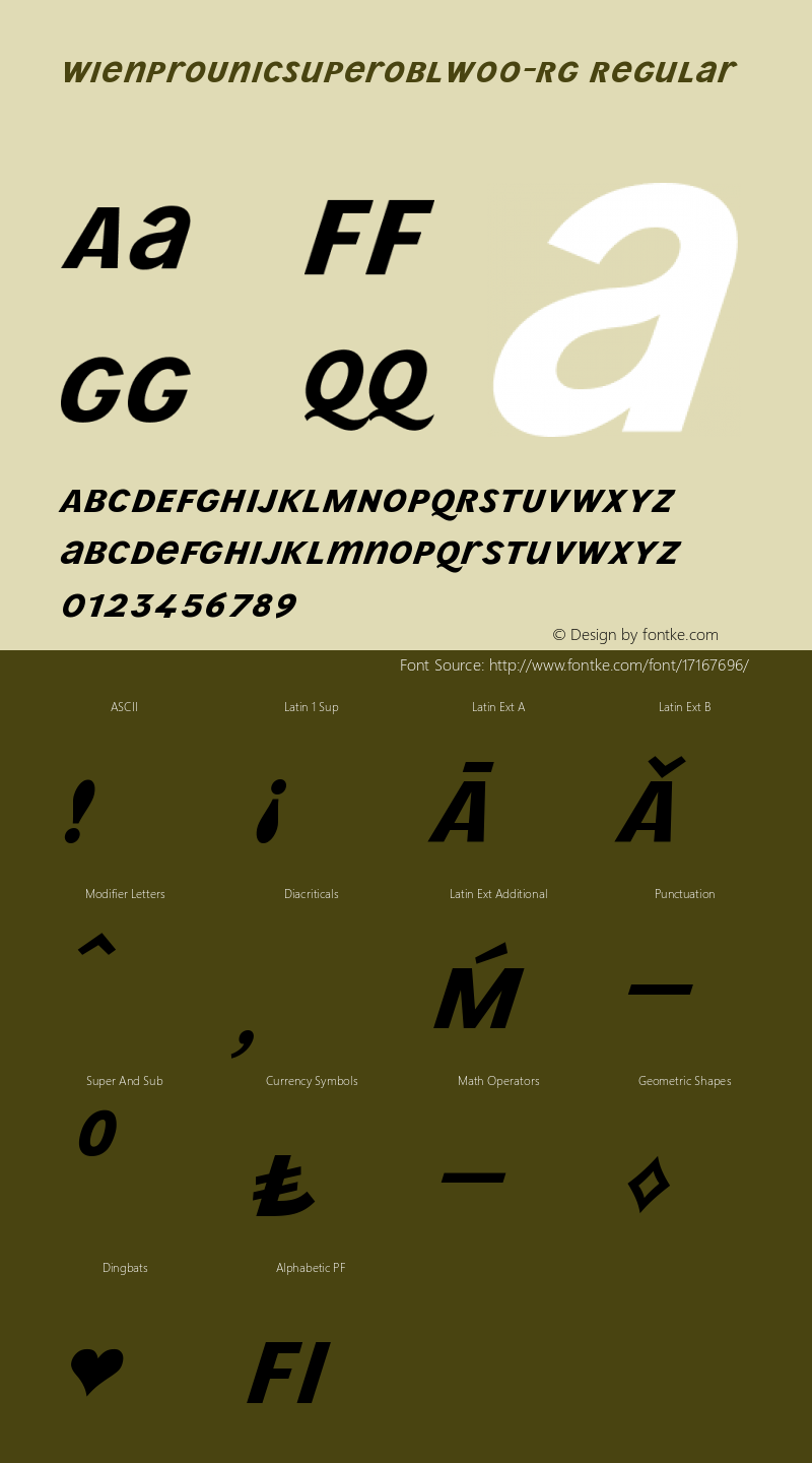 WienProUnicSuperoblW00-Rg Regular Version 1.60 Font Sample