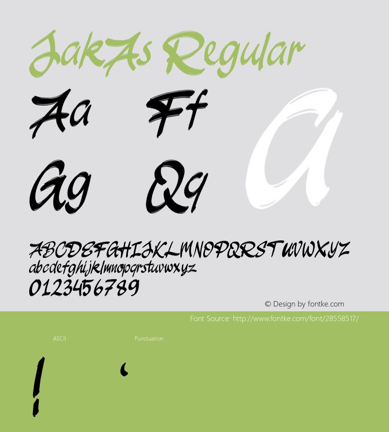 JakAs Version 1.000 Font Sample