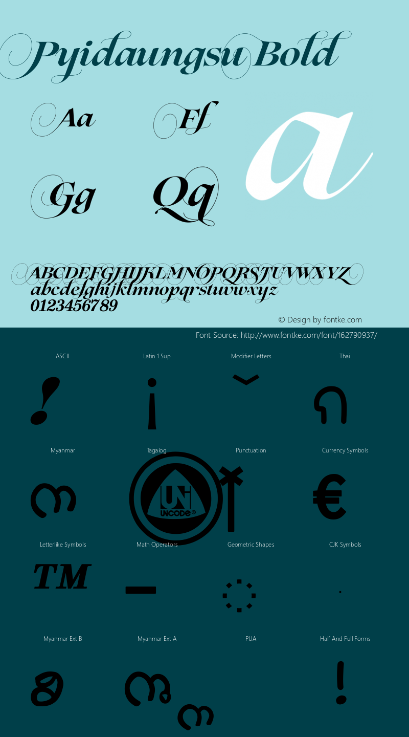 Pyidaungsu Bold Version 2.053;February 3, 2020;FontCreator 12.0.0.2547 64-bit Font Sample