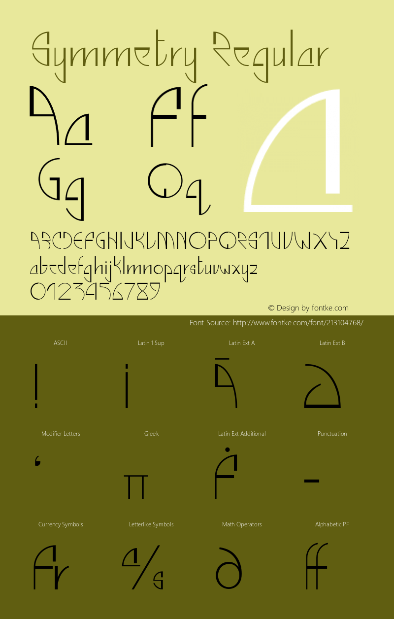 Symmetry-Regular Version 1.000;PS 1.10;hotconv 1.0.57;makeotf.lib2.0.21895图片样张