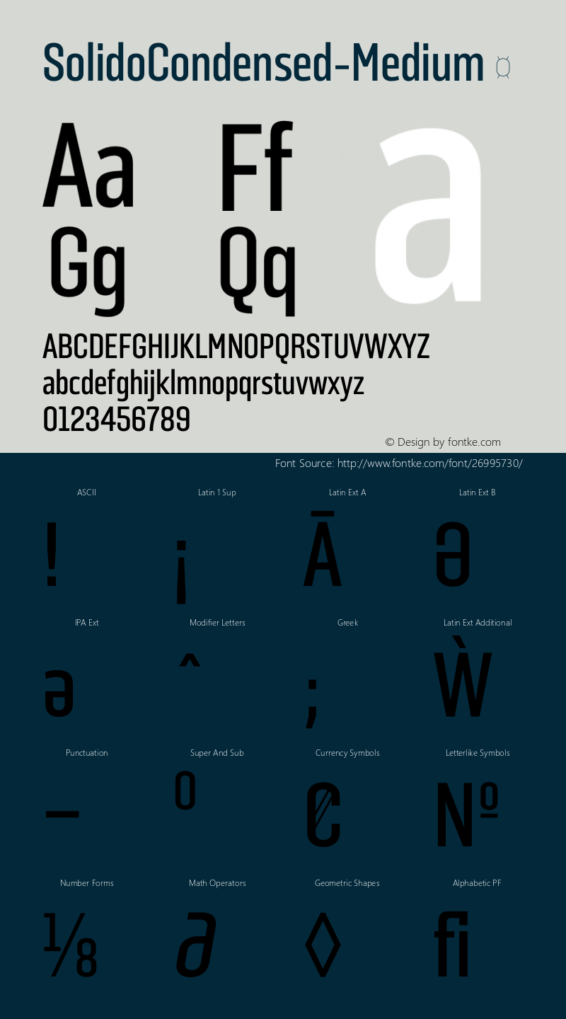 ☞SolidoCondensed-Medium Version 1.001;PS 001.001;hotconv 1.0.56;makeotf.lib2.0.21325;com.myfonts.dstype.solido-condensed.medium.wfkit2.3S8J Font Sample