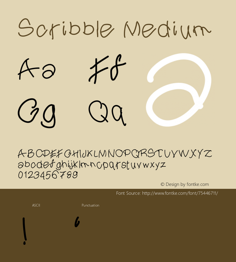 Scribble Version 001.000 Font Sample