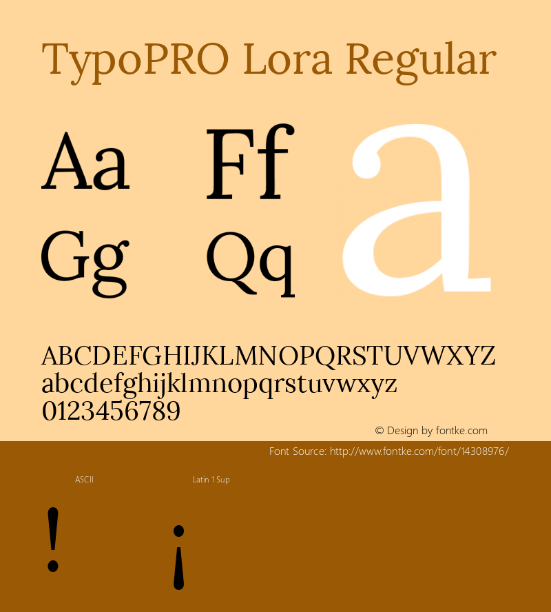 TypoPRO Lora Regular Version 1.014 Font Sample