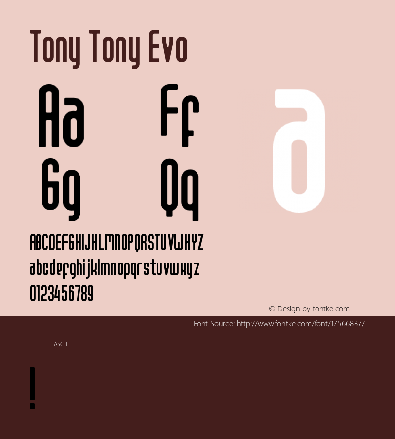 Tony Tony Evo Version 1.002;Fontself Maker 1.0.7 Font Sample