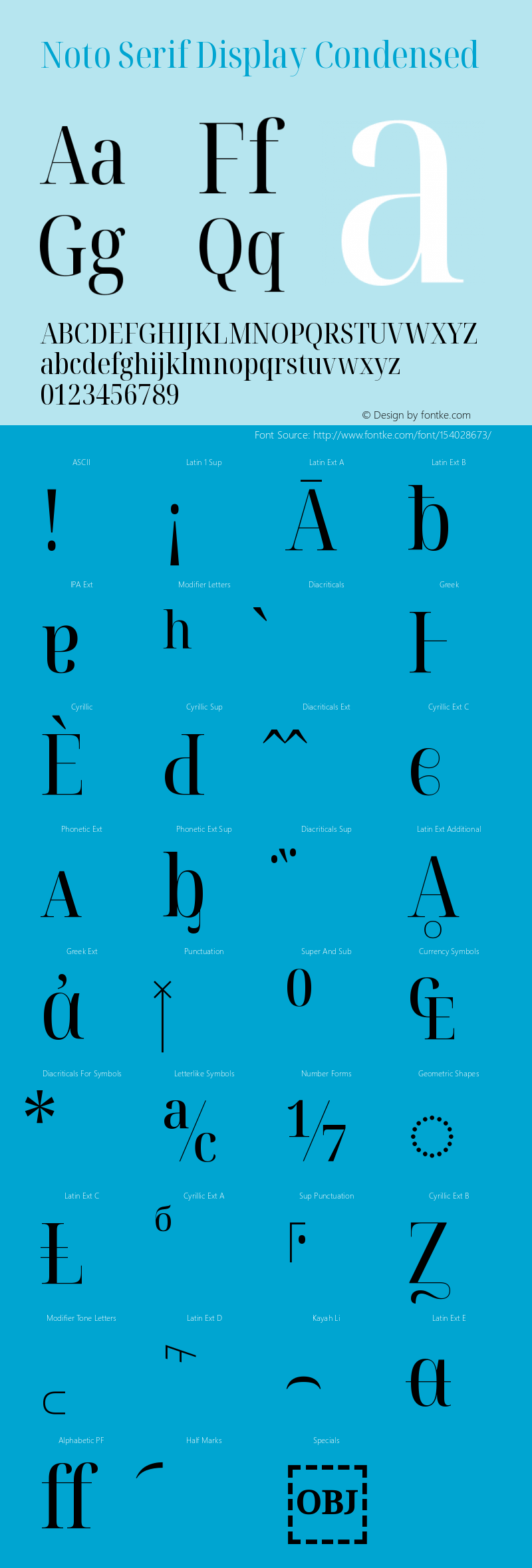 Noto Serif Display Condensed Version 2.003 Font Sample