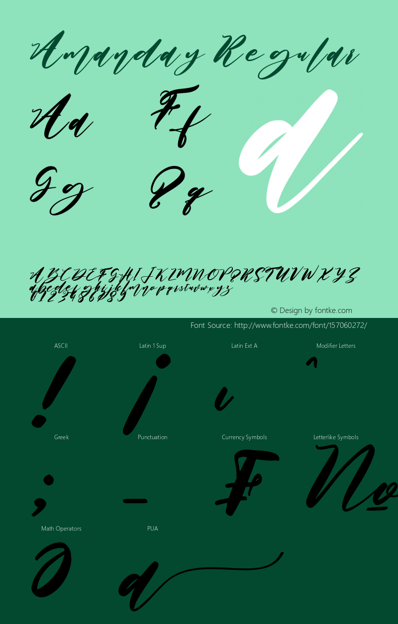 Amanday Version 1.00;April 27, 2021;FontCreator 11.5.0.2430 64-bit Font Sample