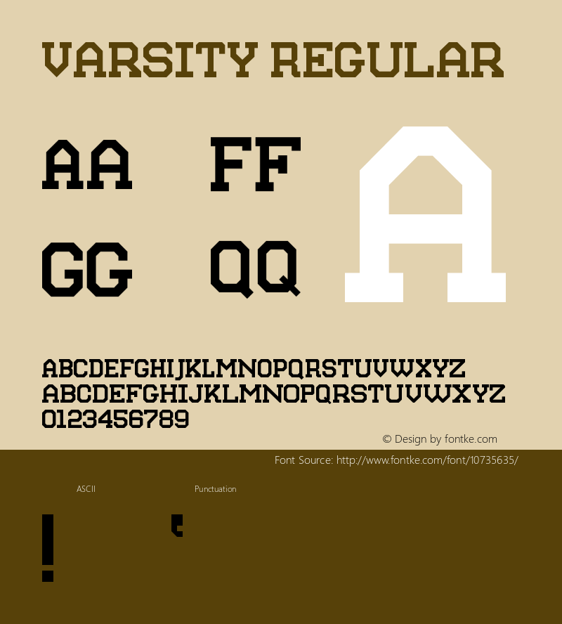 Varsity Regular Version 1.0 Font Sample