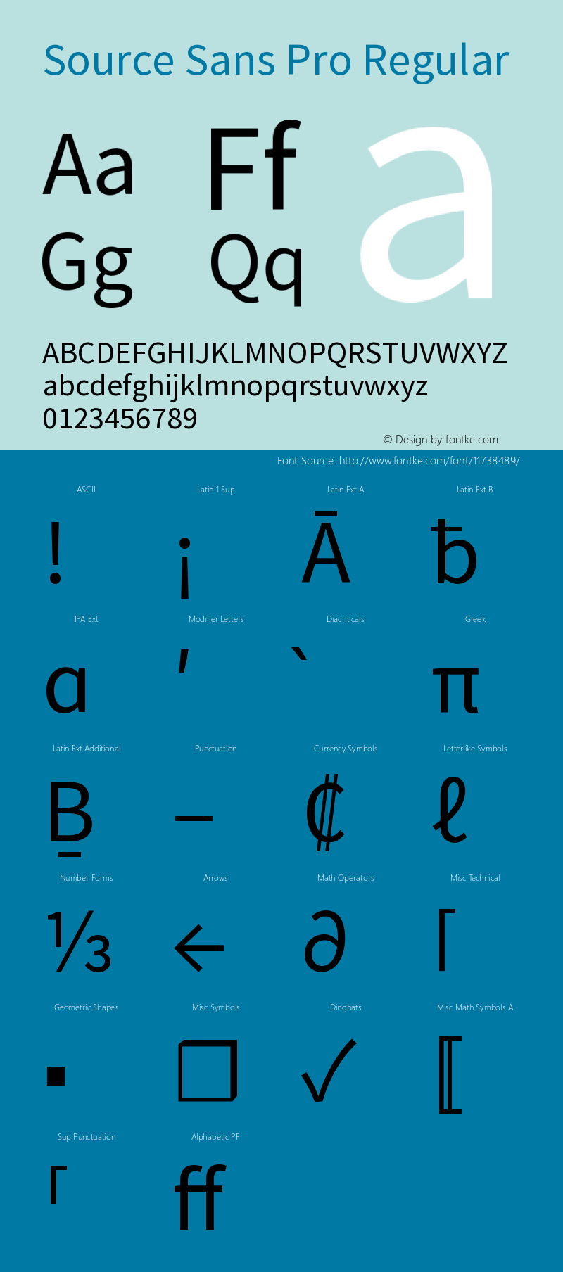 Source Sans Pro Regular Version 1.038;PS Version 1.0 Font Sample