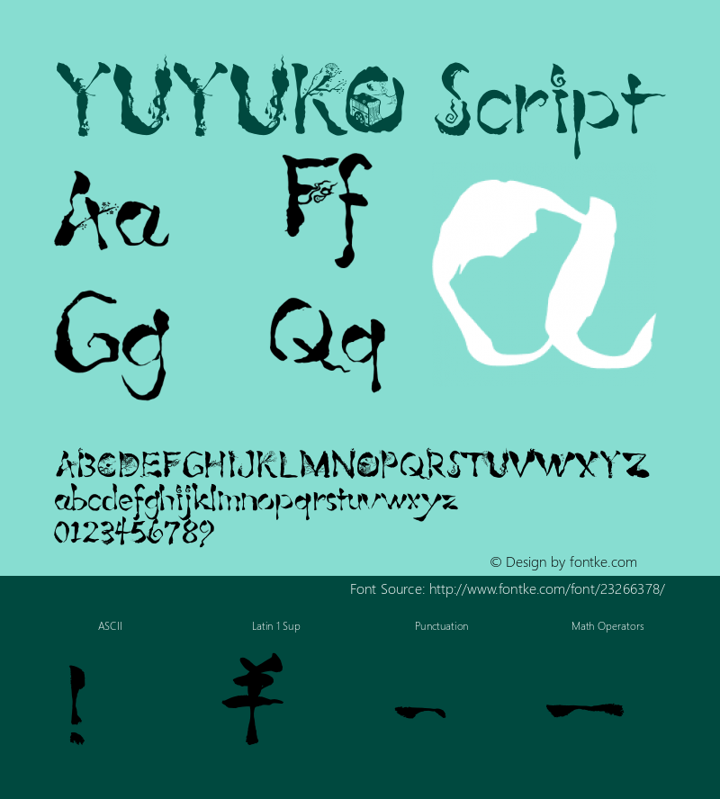 YUYUKO Script Version 1.000;PS 001.000;hotconv 1.0.70;makeotf.lib2.5.58329 Font Sample