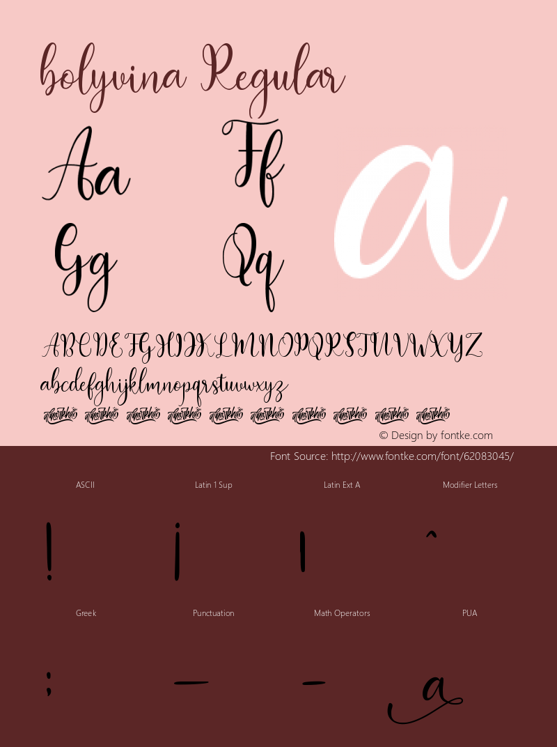 bolyvina Version 1.00;April 18, 2020;FontCreator 13.0.0.2630 64-bit Font Sample