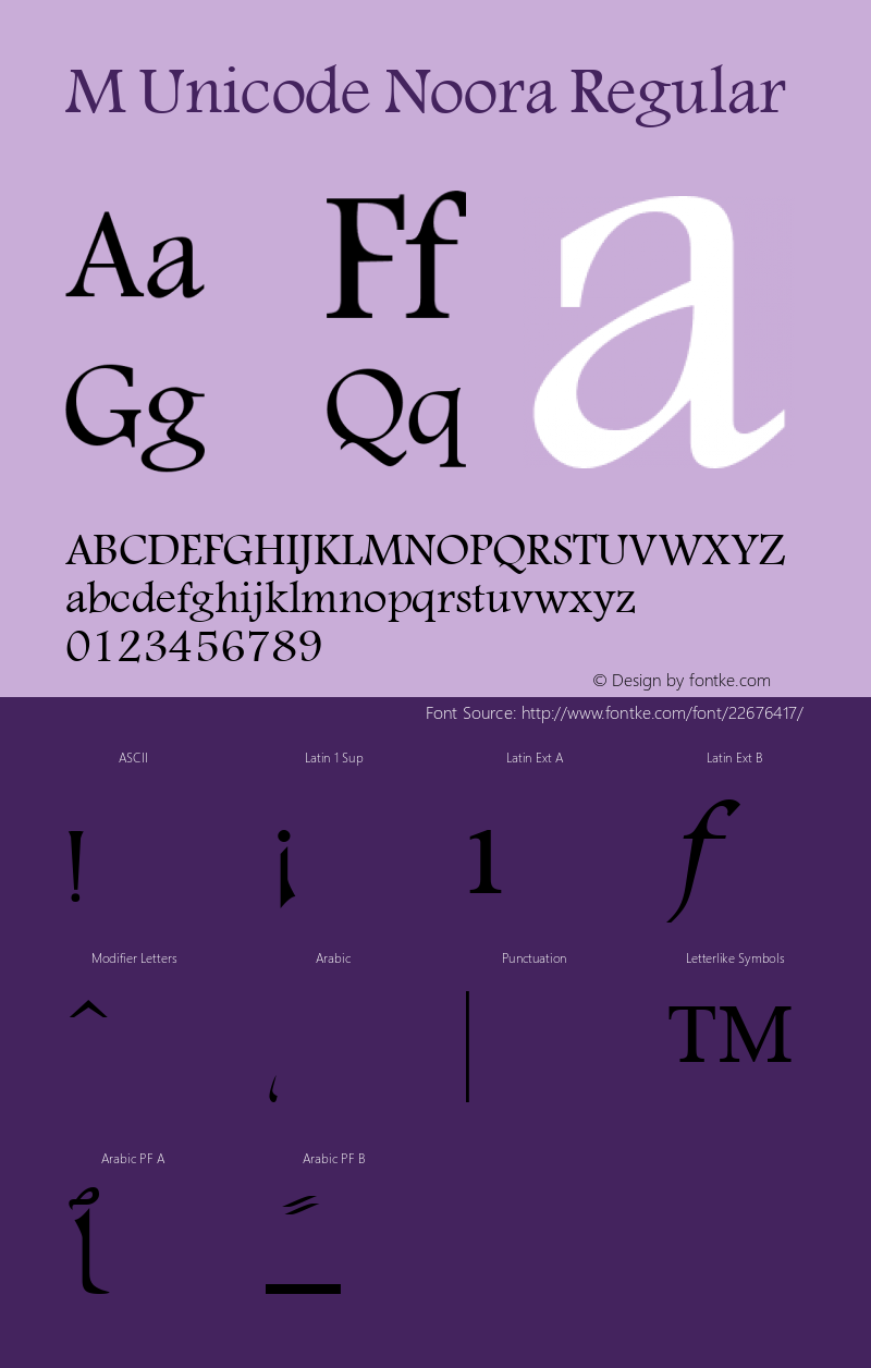 M Unicode Noora 1.0 - 1422 Font Sample