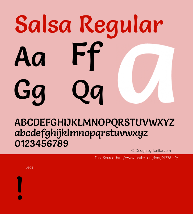 Salsa Version 1.0 Font Sample