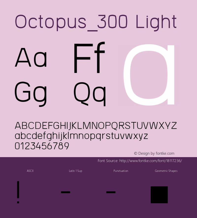 Octopus_300 Light Version 1.0 Font Sample