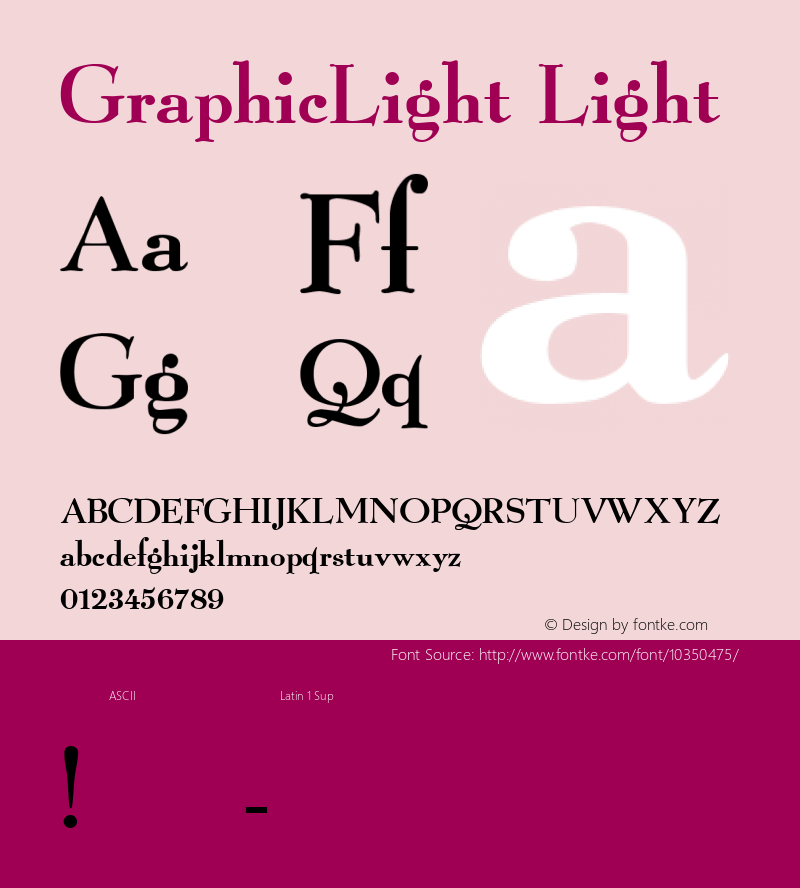 GraphicLight Light 001.001 Font Sample