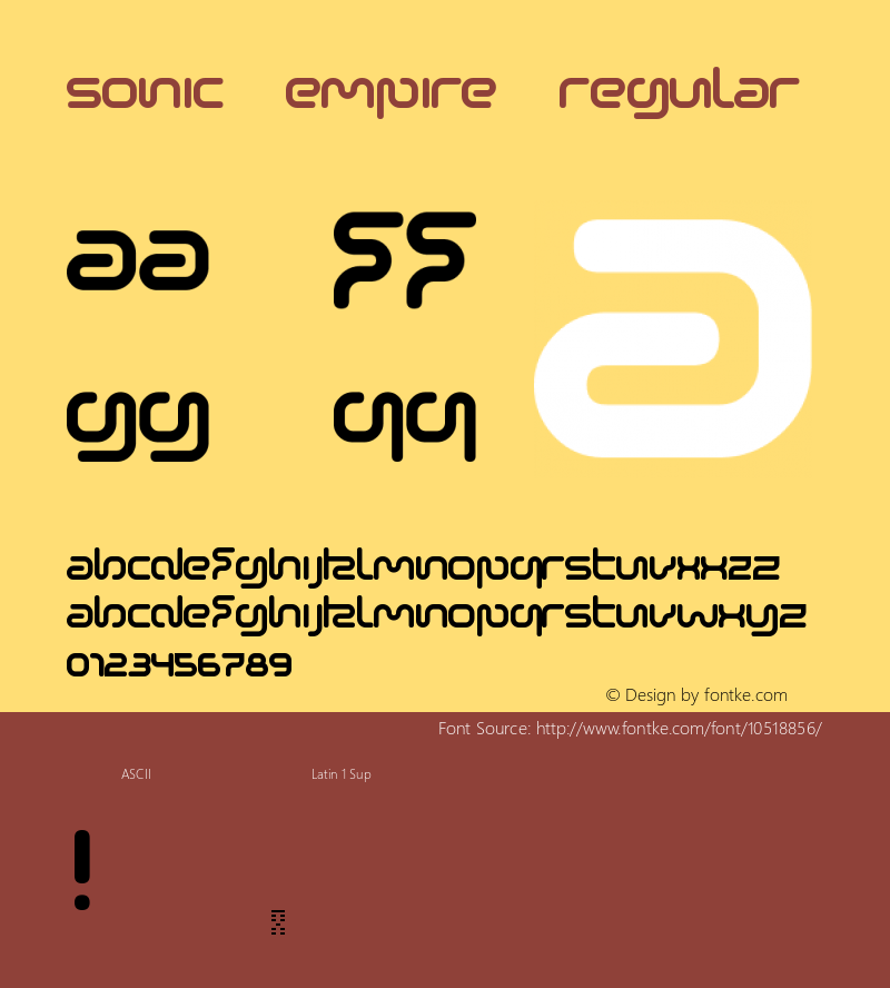 Sonic Empire Regular Version 1.0 Font Sample