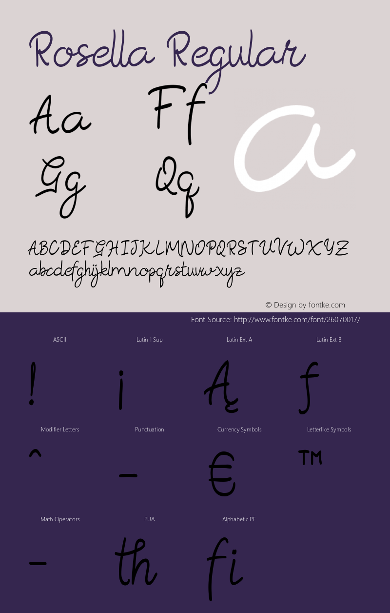 Rosella  Font Sample