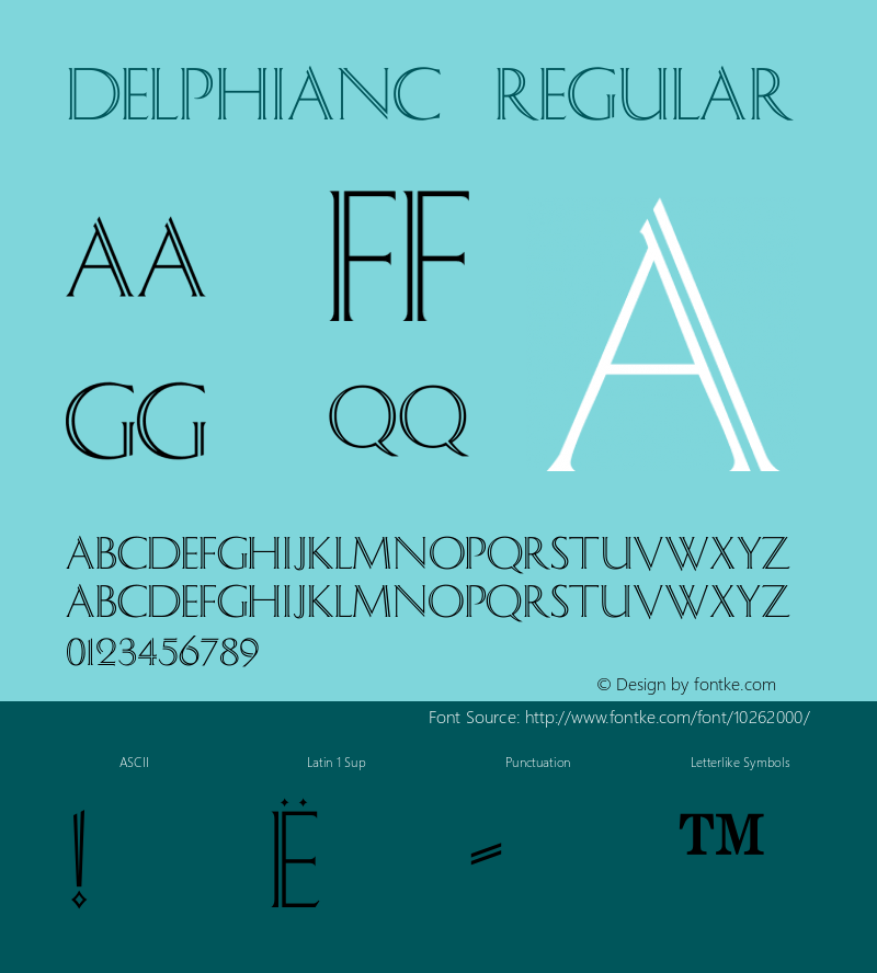 DelphianC Regular Macromedia Fontographer 4.1 18.06.97 Font Sample