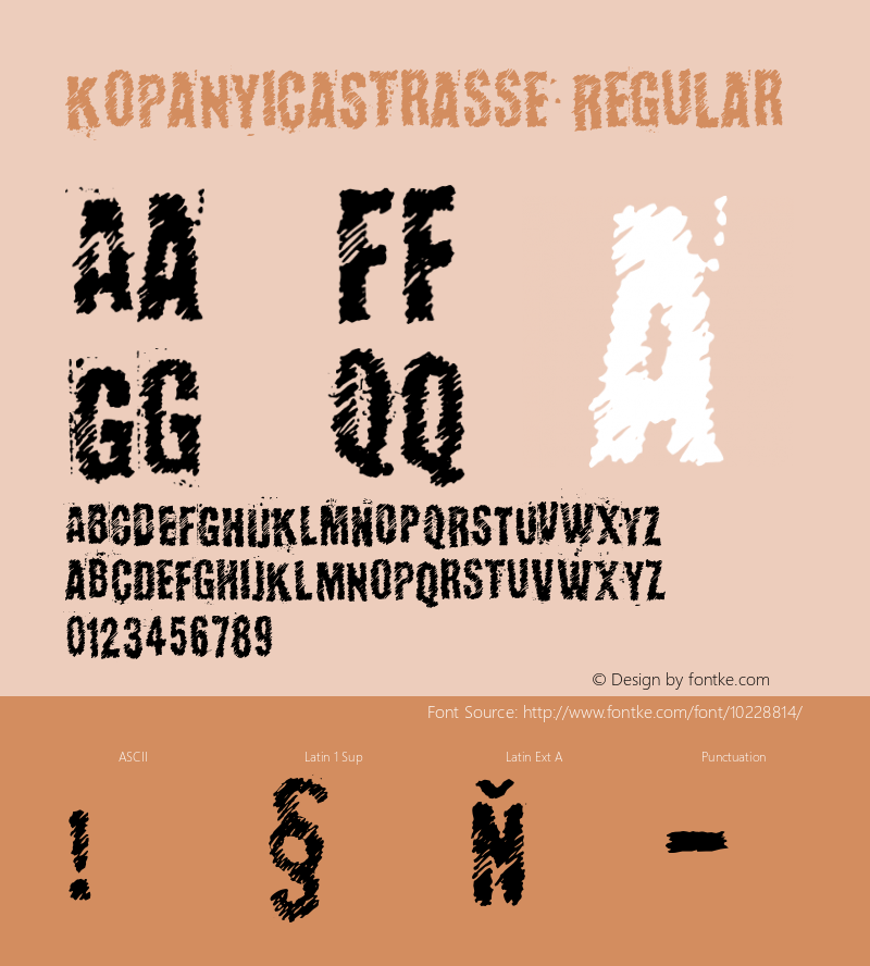 KopanyicaStrasse Regular Macromedia Fontographer 4.1 20.6.2008 Font Sample