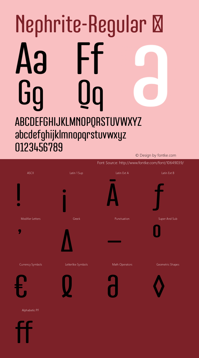 Nephrite-Regular ☞ Version 1.000;com.myfonts.easy.nine-font.nephrite.regular.wfkit2.version.4kGW Font Sample