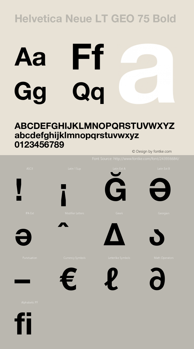 Helvetica Neue LT GEO 75 Bold Version 1.00图片样张
