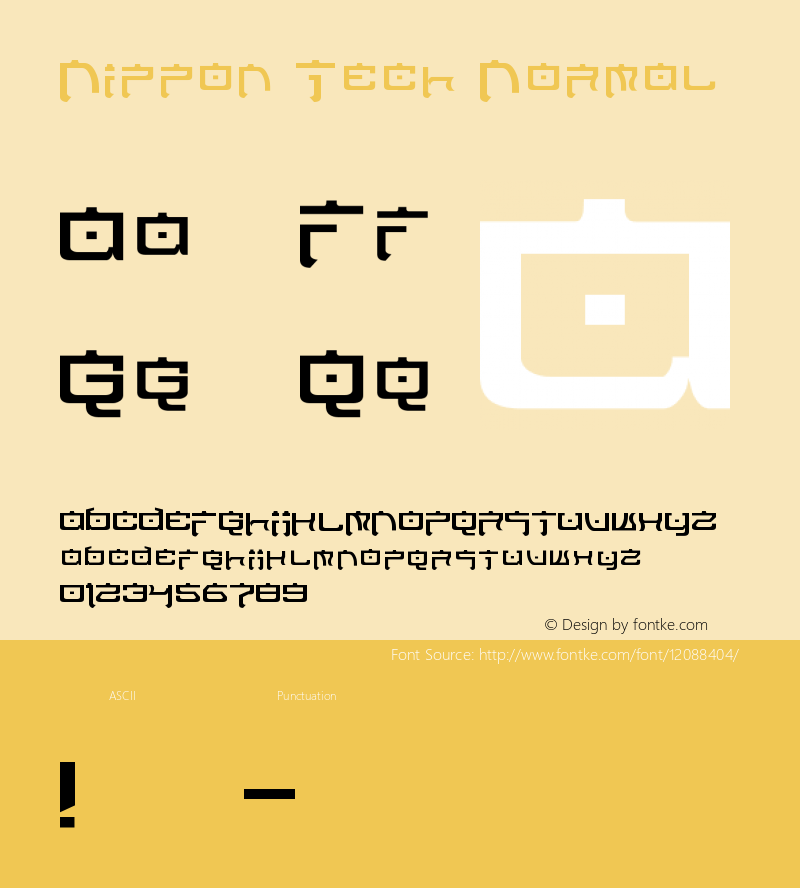 Nippon Tech Normal 1.0 Font Sample