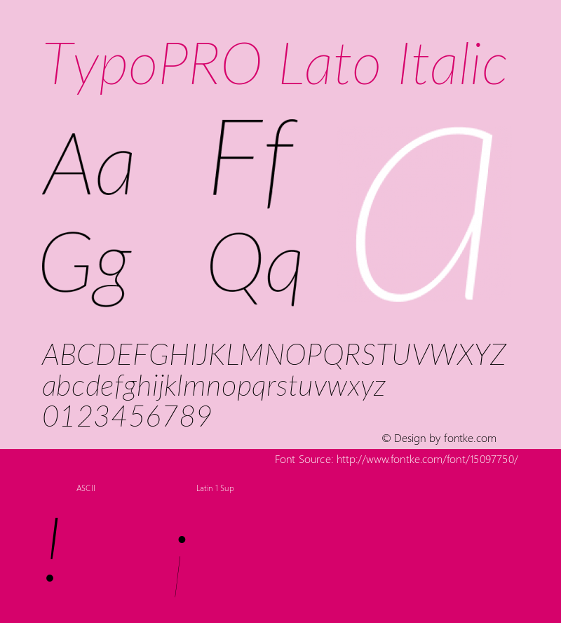 TypoPRO Lato Italic Version 2.010; 2014-09-01; http://www.latofonts.com/ Font Sample