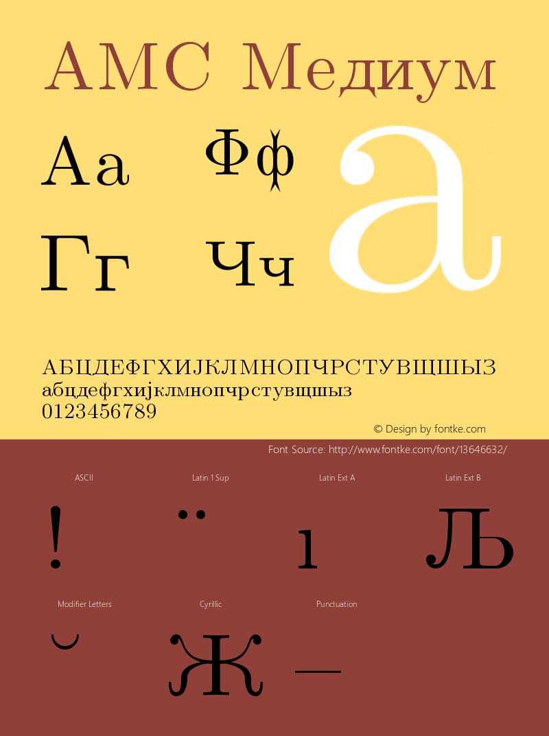 AMS Medium Version 003.002 Font Sample