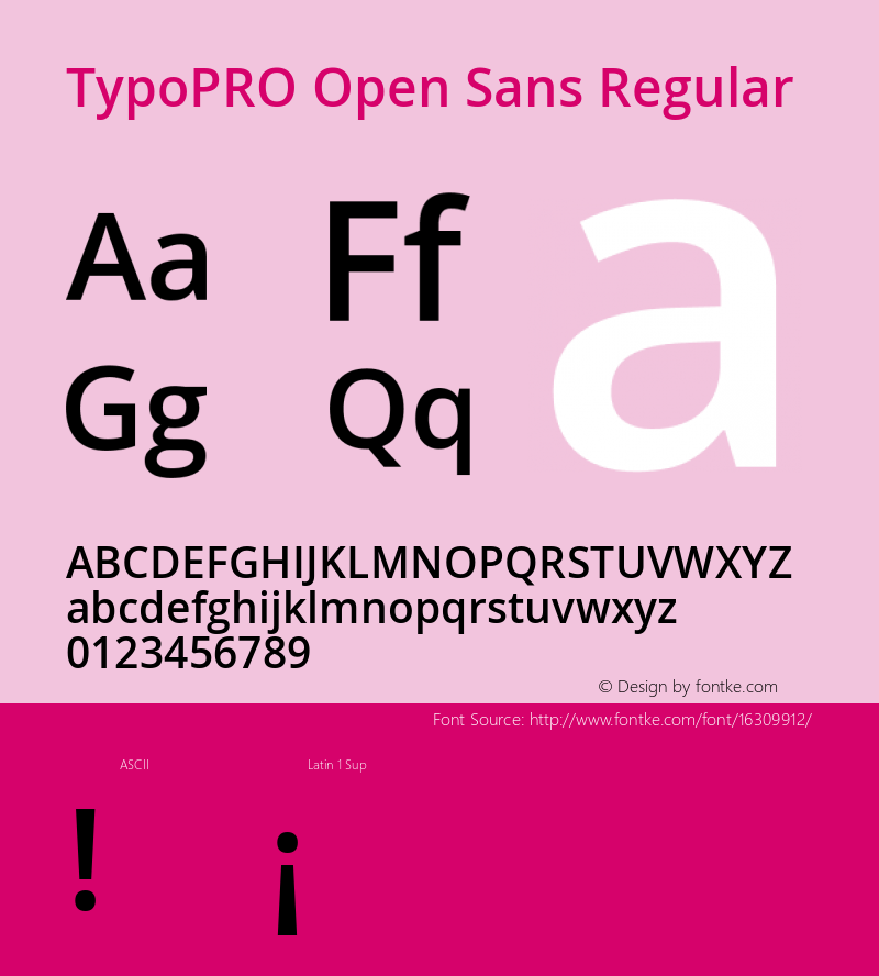 TypoPRO Open Sans Regular Version 1.10 Font Sample