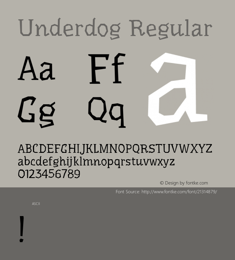 Underdog Regular  Font Sample