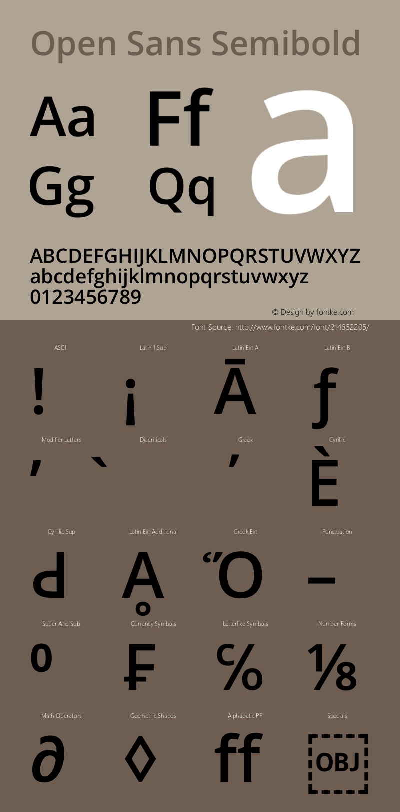 Open Sans Semibold Version 1.10图片样张