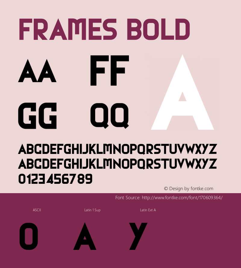 Frames Bold Version 1.001;Fontself Maker 3.5.4图片样张