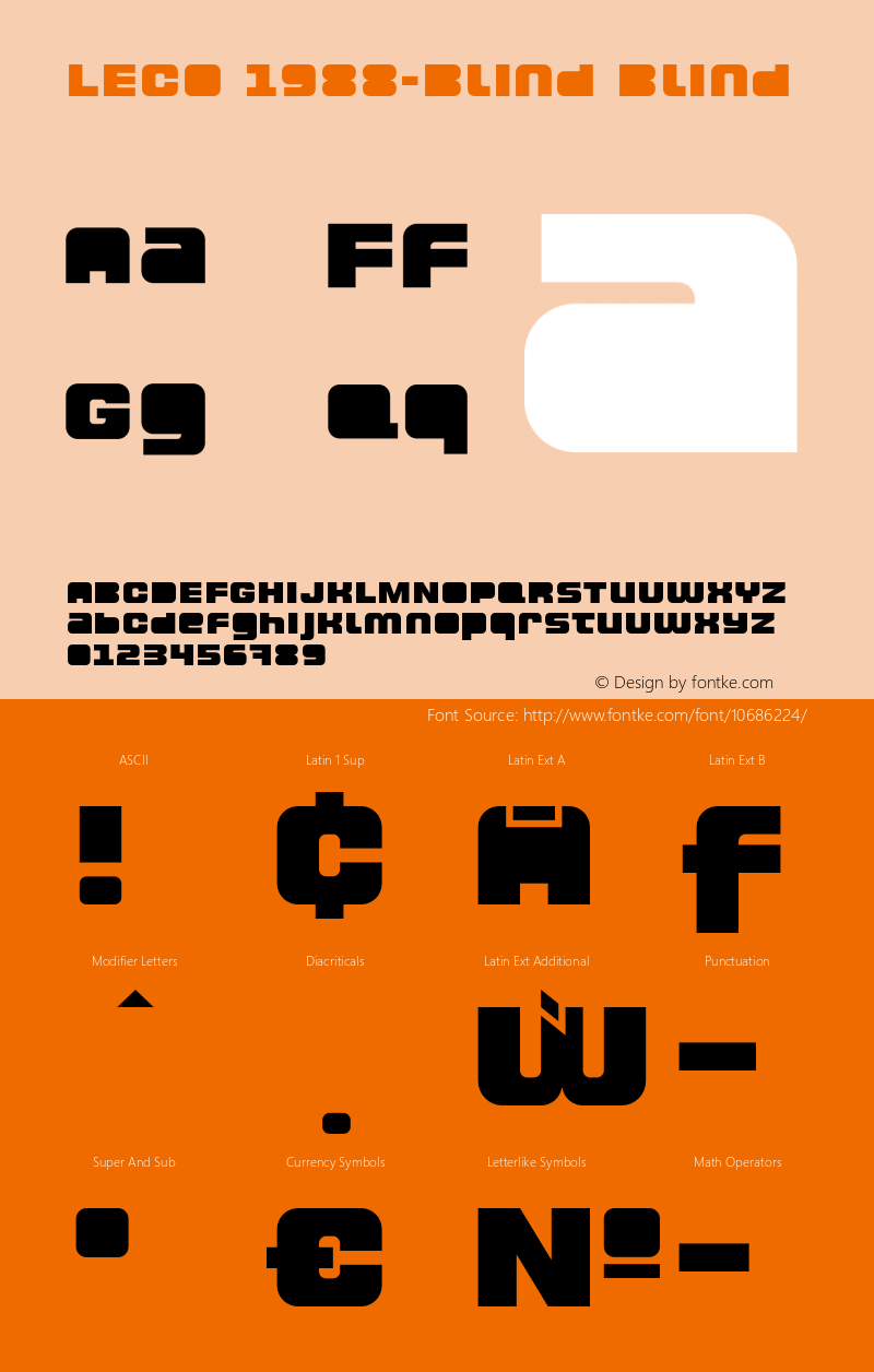 LECO 1988-Blind Blind Version 1.001 2011 Font Sample